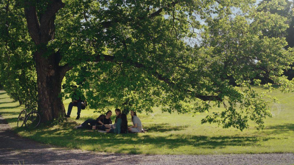 Ihmisiä puun alla / People under a tree